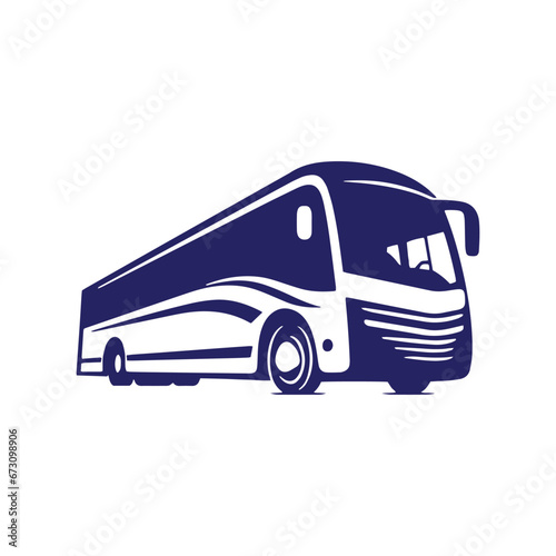 A logo of blue bus icon school bus vector isolated silhouette design