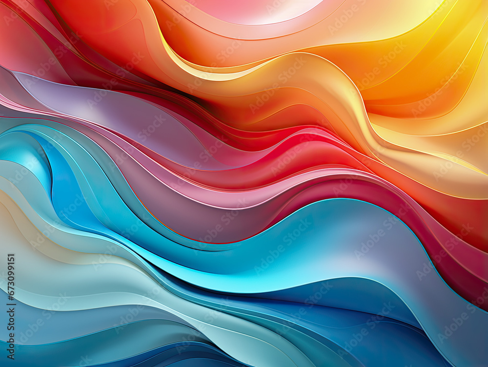 cover and summer poster featuring a fluid wave pattern on a fluid flow background with a colorful gradient and vibrant colors.