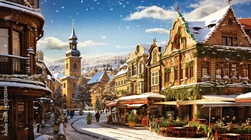クリスマスの町の風景(generative ai)