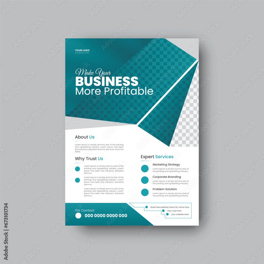 Modern Creative minimalist corporate business flyer design template.
