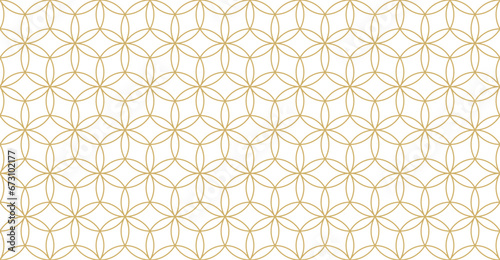Seamless gold oriental pattern. Islamic background. Arabic linear texture. Vector illustration.