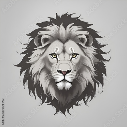 Lion head illustration  AI generated