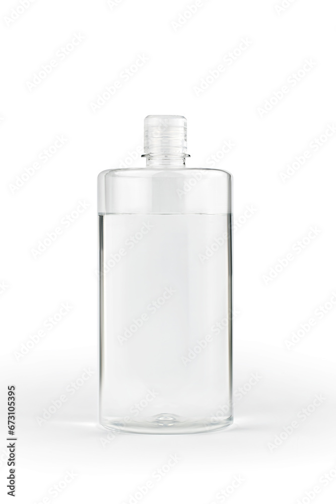 Transparent bottle on white background Transparent bottle on white background