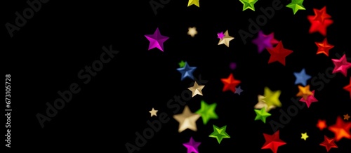 XMAS stars background, sparkle lights confetti falling. magic shining Flying christmas stars on night  - colourful
