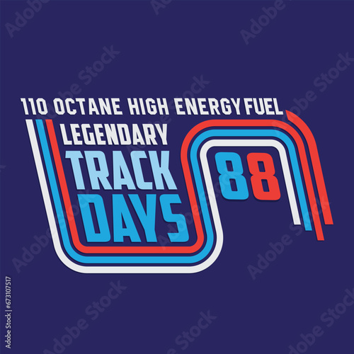 typographic vector illustration of car racing theme. tee shirt graphics