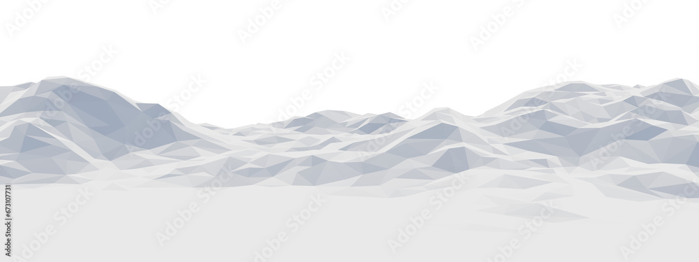 Ice mountain. Low poly terrain. - obrazy, fototapety, plakaty 
