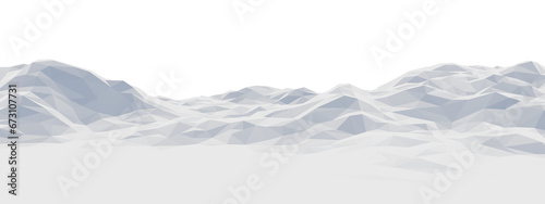 Ice mountain. Low poly terrain.