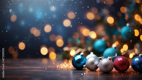 christmas background with baubles