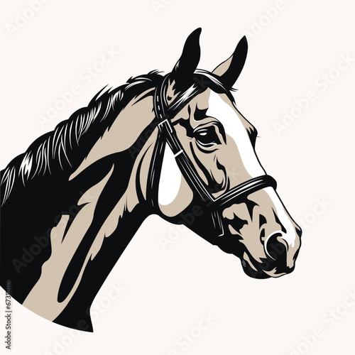 Horse head vector design. Vector color illustration.