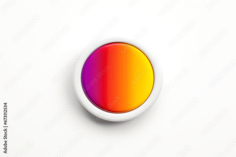 Abstract high tech multicolor button on white background Abstract high tech multicolor button on white background