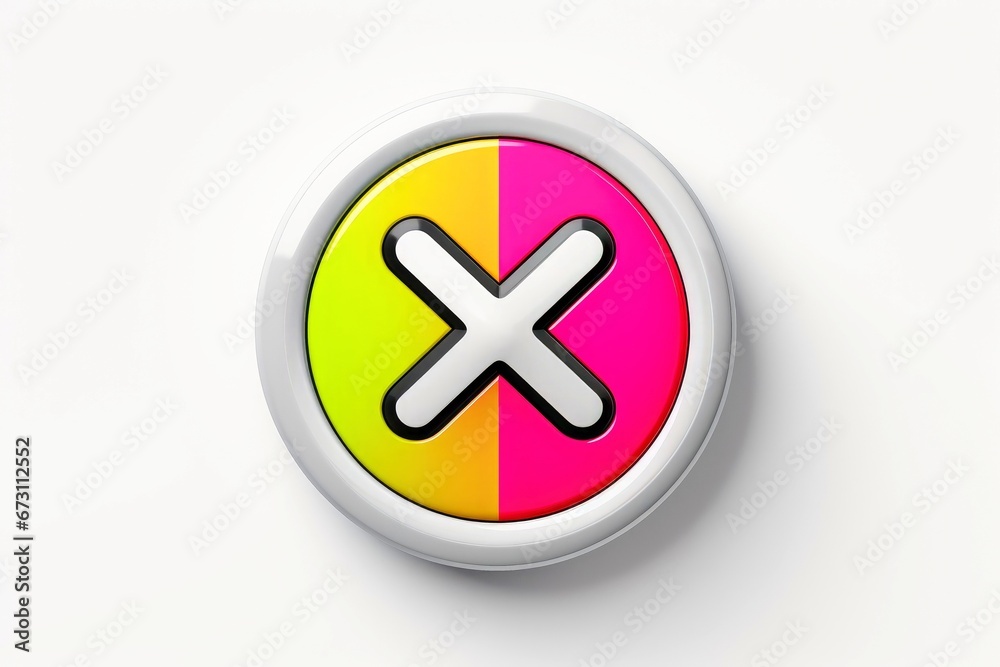 Obraz premium Abstract high tech multicolor button on white background