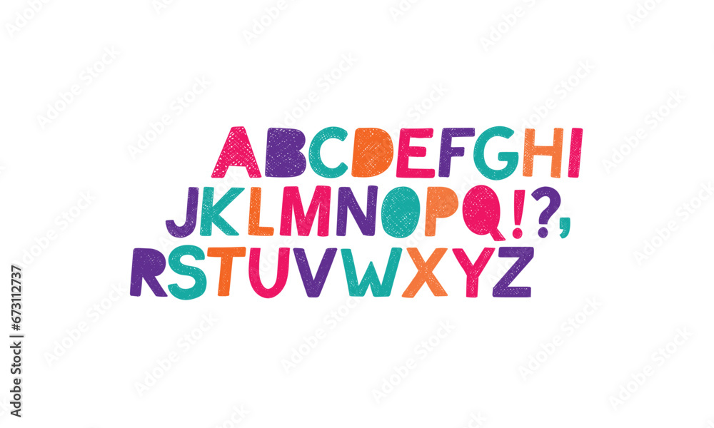Vector font and alphabet. display kids font, Abc, english letters and numbers. Vector font and alphabet. display kids font, Abc, english letters and numbers.