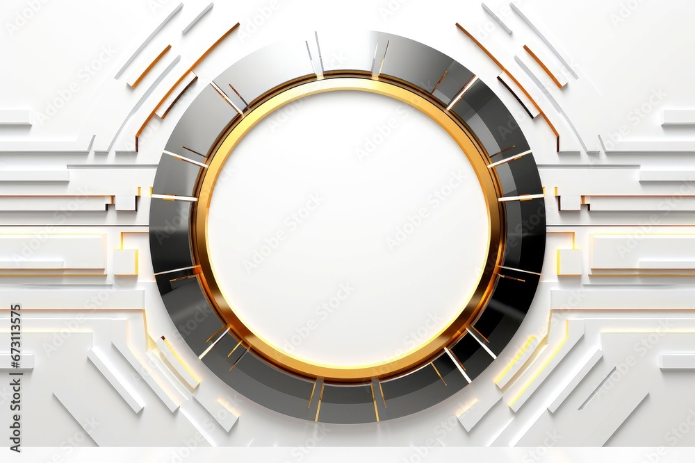 Fototapeta premium Abstract high tech white border, futuristic technology background