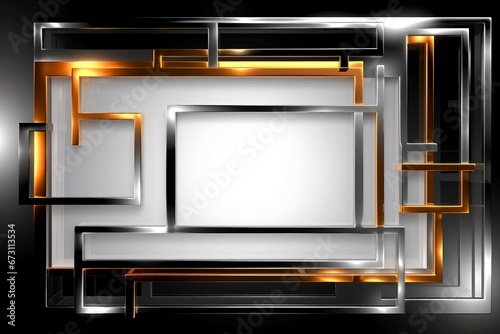 Abstract high tech white border, futuristic technology background © AITTHIPHONG