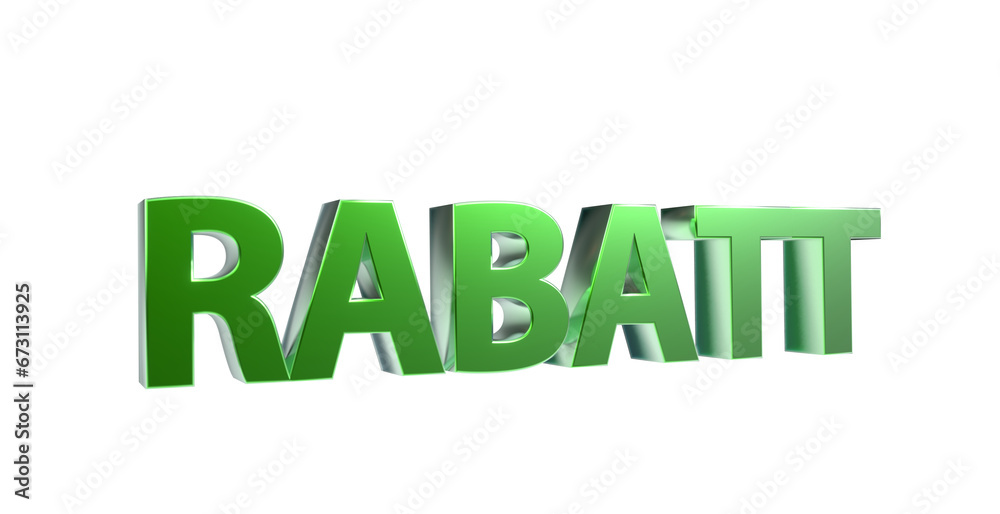 Rabatt grüne plakative 3D-Schrift, Aktionsangebot, Ermäßigung, Vergünstigung, Sonderpreis, Schnäppchen, reduzierter Preis, Preisnachlass, Aktion, Sonderaktion, Gutschein-Code, Rendering, Freisteller Rabatt grüne plakative 3D-Schrift, Aktionsangebot, Ermäßigung, Vergünstigung, Sonderpreis, Schnäppchen, reduzierter Preis, Preisnachlass, Aktion, Sonderaktion, Gutschein-Code, Rendering, Freisteller