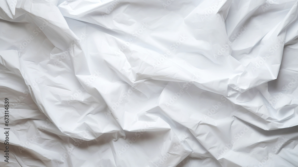 White crumpled paper texture. Blank background with creases. Generative AI White crumpled paper texture. Blank background with creases. Generative AI