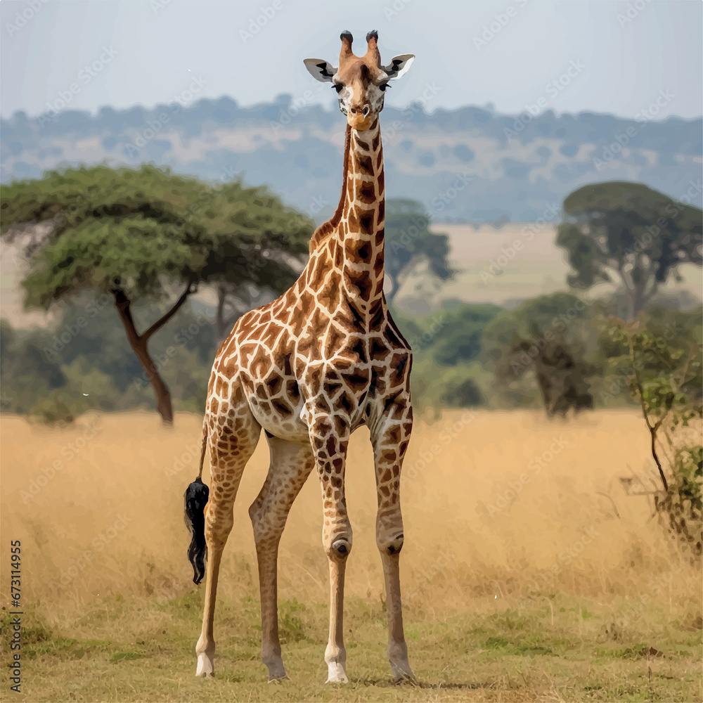 Obraz premium high resolution Illustration of a giraffe