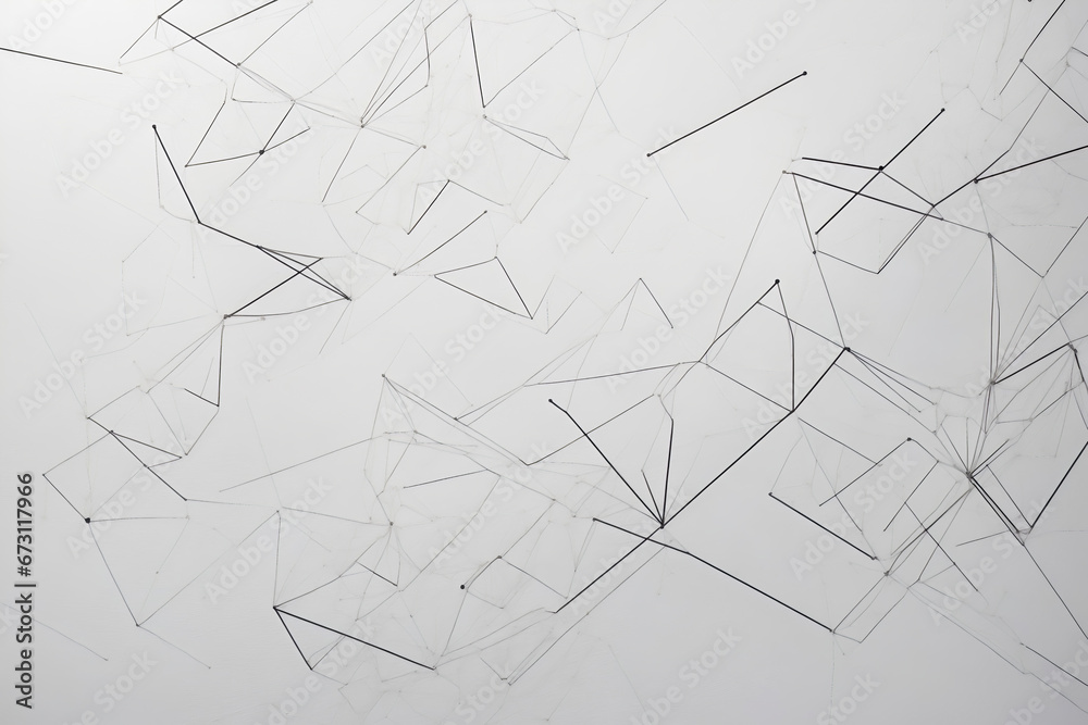 Abstract geometric shapes formed by intersecting black lines on a white background creating a minimalistic pattern. Abstract geometric shapes formed by intersecting black lines on a white background creating a minimalistic pattern.