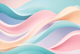 Wavy layers of paper in pastel colors with a smooth, flowing design and a three-dimensional appearance