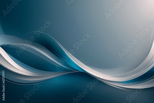 Elegant abstract design with smooth flowing lines in shades of blue and white with a dark background