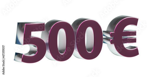 500 Euro plakative metallische 3D-Schrift, rot, fünfhundert, Preis, Kosten, Prämie, €, Zahl, Betrag, Gutschrift, Gewinn, Kapital, Business
