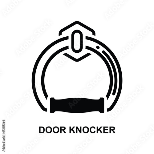 Door knocker icon isolated on background vector illustration.