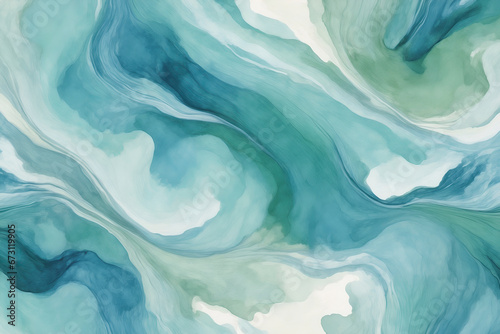 Swirling marbled pattern with shades of blue and green resembling natural stone or watercolor art.