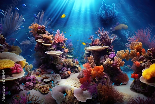 coral reef and fishes © Ersan