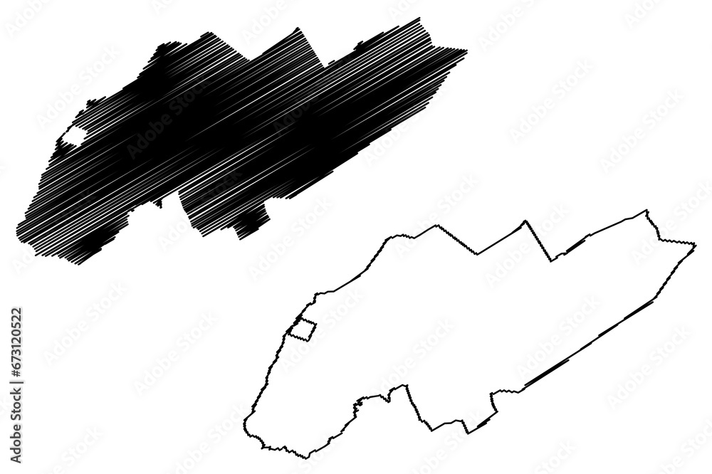 Weststellingwerf municipality (Kingdom of the Netherlands, Holland, Frisia or Friesland province) map vector illustration, scribble sketch Weststellingwarf map