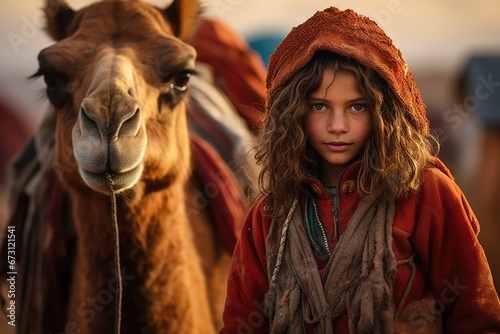 Nomadic Child with Camel Companion © Ezio Gutzemberg
