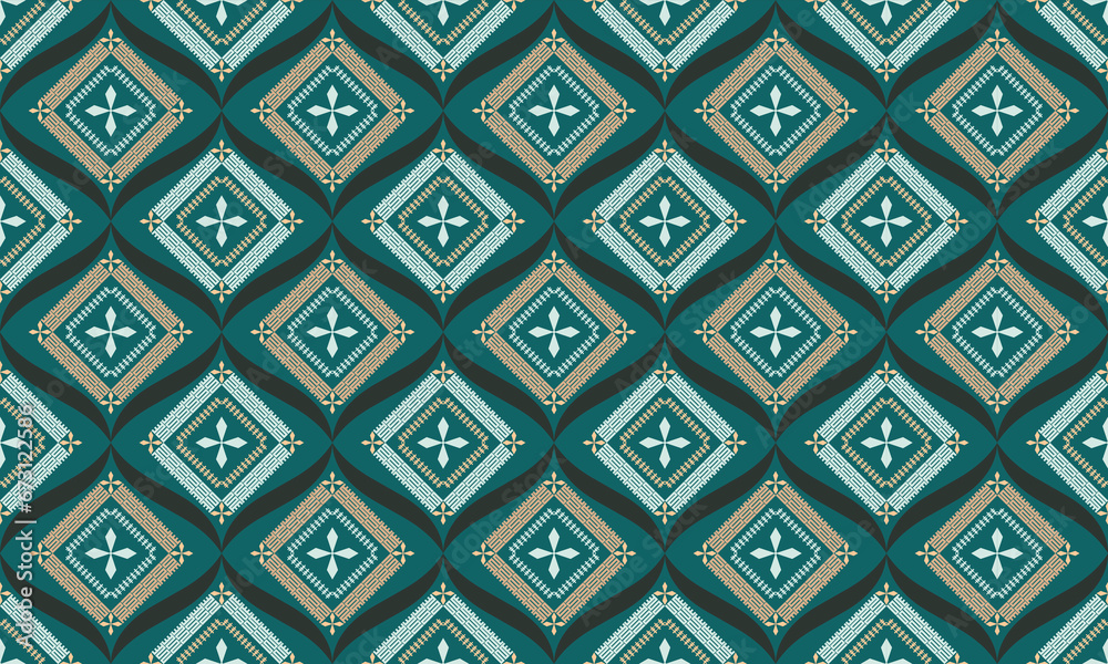 Tribal pattern with the symbols of the tribe in Ghana designed for textile or paper printing Tribal pattern with the symbols of the tribe in Ghana designed for textile or paper printing