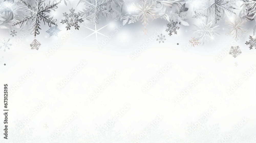 Christmas Silver Snowflakes Frame Holiday Background Seasonal Festive Design