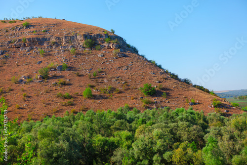 Rockface Majesty of Hill . Rocky hill landscape