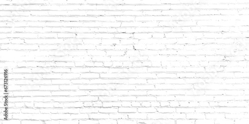 White brick wallpaper vintage design vector illustration. Abstract stone wall texture for pattern background. Horizontal picture photo