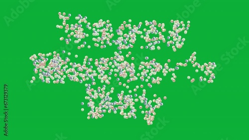 Mother's Day Greeting Text Animation on Green Screen Background