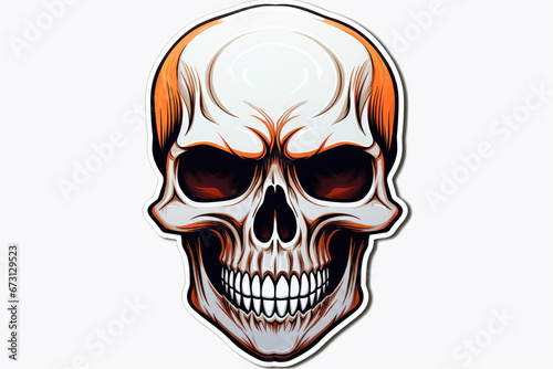 Skeleten head sticker isolated on a white background © LFK