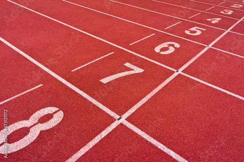 starting line with numbers of track and field sports