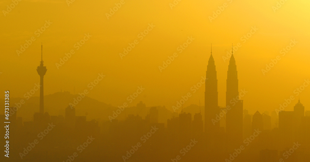 Kuala Lumpur city during morning sunrise