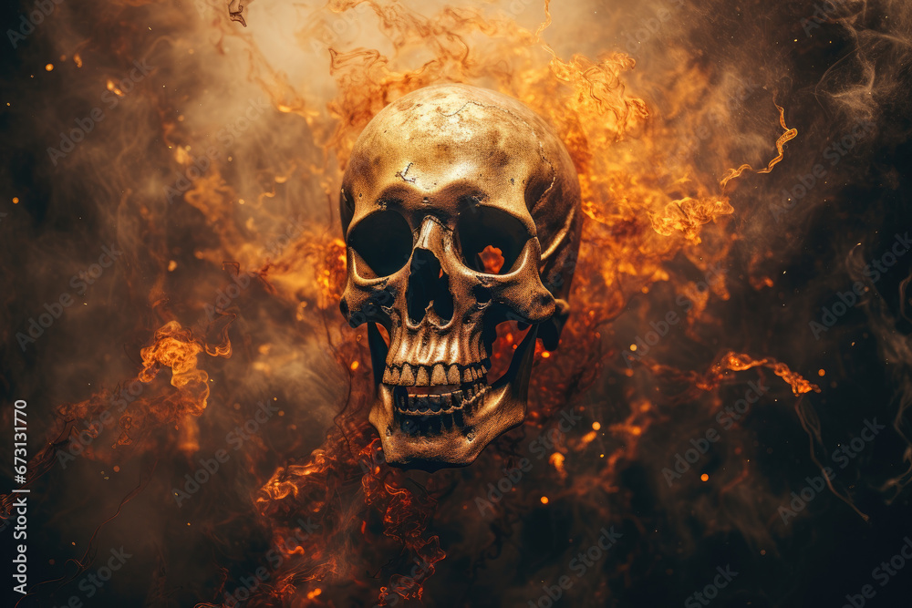 Abstract design with skeleton skull Abstract design with skeleton skull