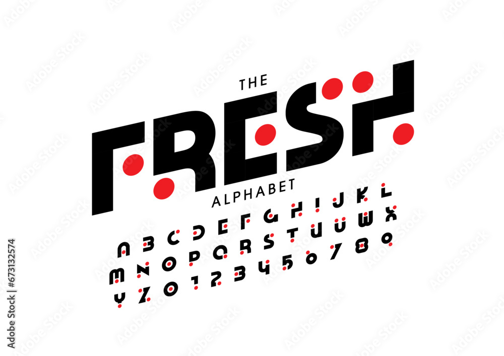 Vector of stylized modern font and alphabet Vector of stylized modern font and alphabet