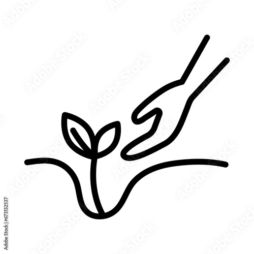 Ecology and environment concept outline icon isolated on white. Flat vector illustration.