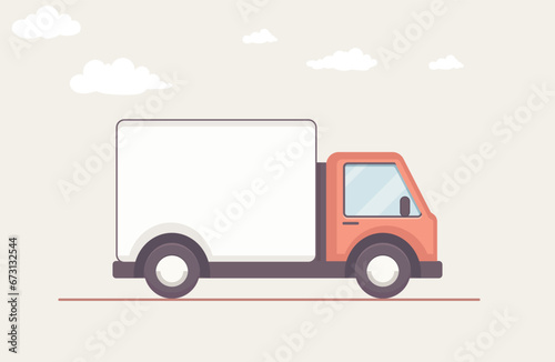 truck with a trailer, delivery van, truck illustration