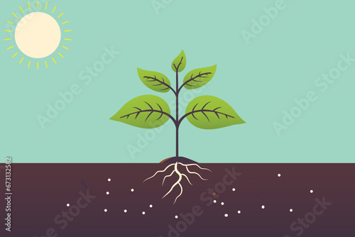 A newly grown plant seedling tree vector illustration