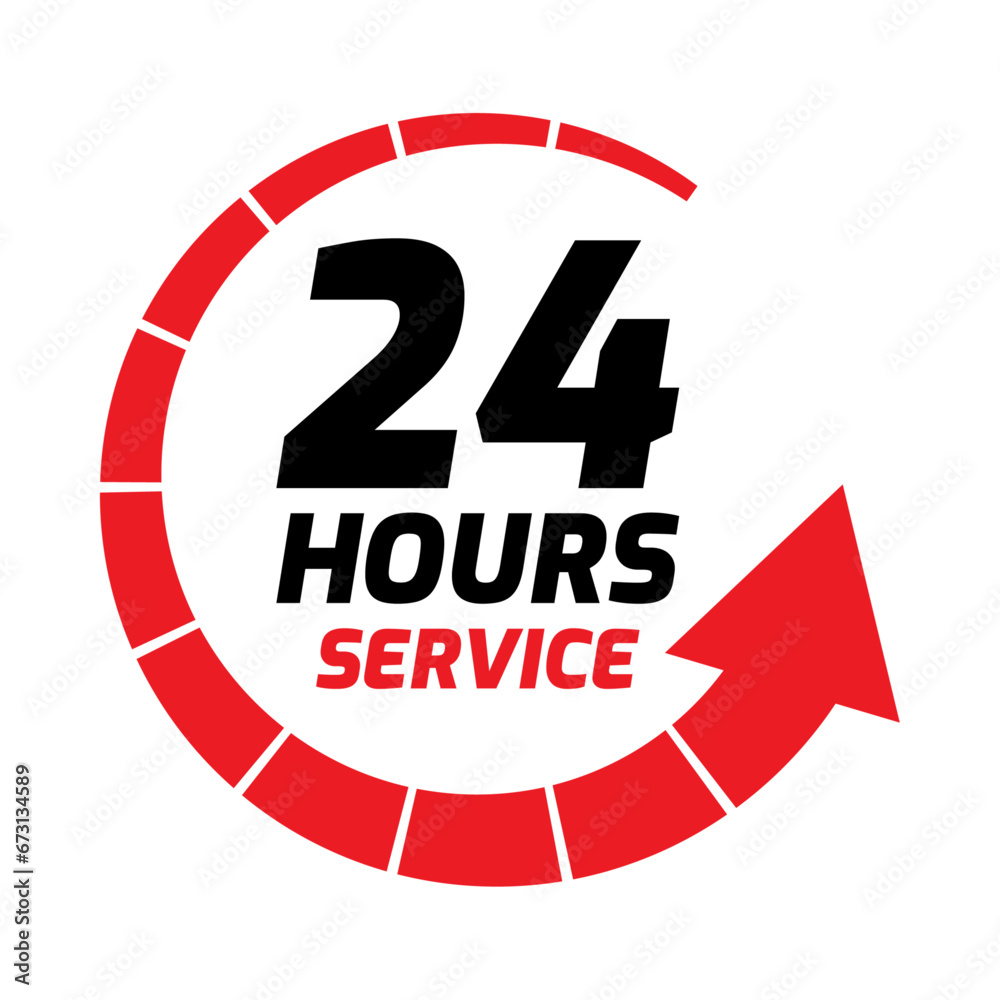 24 Hours Service Badge