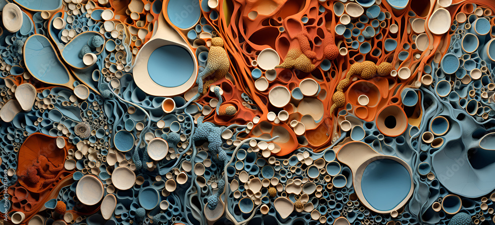 microscopic view of human body cells, highlighting the intricate ... Biology Diagrams