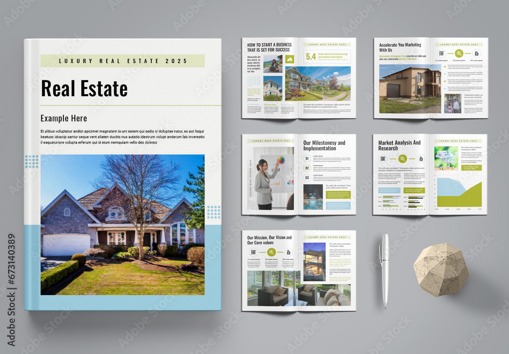 Real Estate Brochure Layout Stock Template | Adobe Stock
