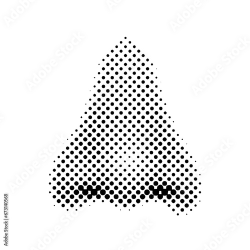 Woman s nose 90s style halftone shape for trendy collage. Dots texture. Contemporary style