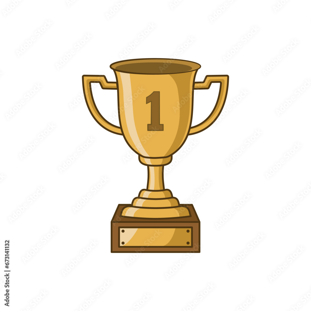 Gold trophy cup vector illustration