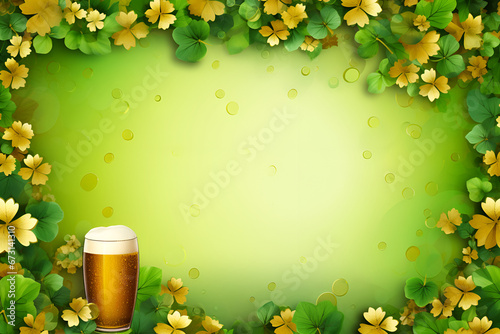 frame with flowers and beer