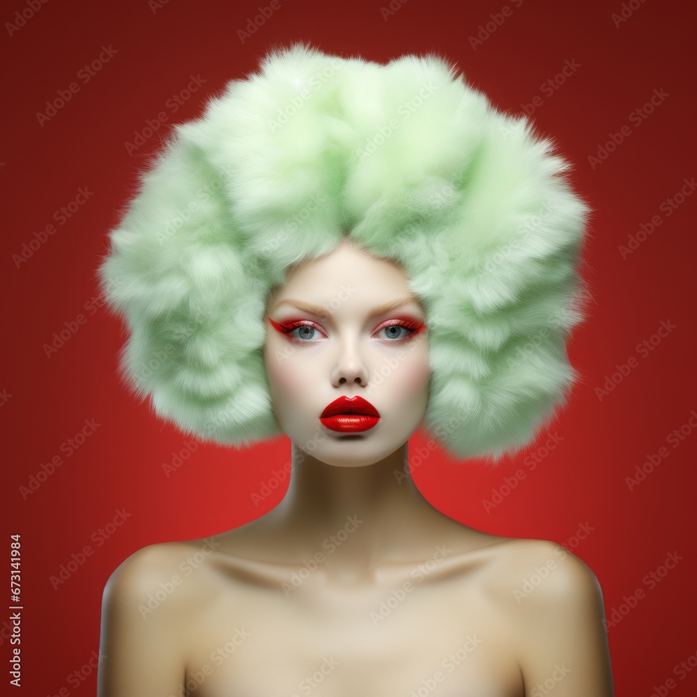 Portrait of a woman with and red background. Portrait of a woman with and red background.